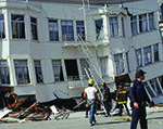 General view of the Marina district disaster zone